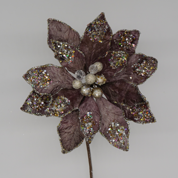 Heather Glitter Poinsettia 