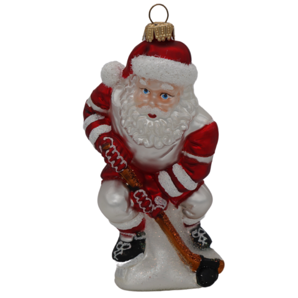 Hockey Santa Christmas Ornament