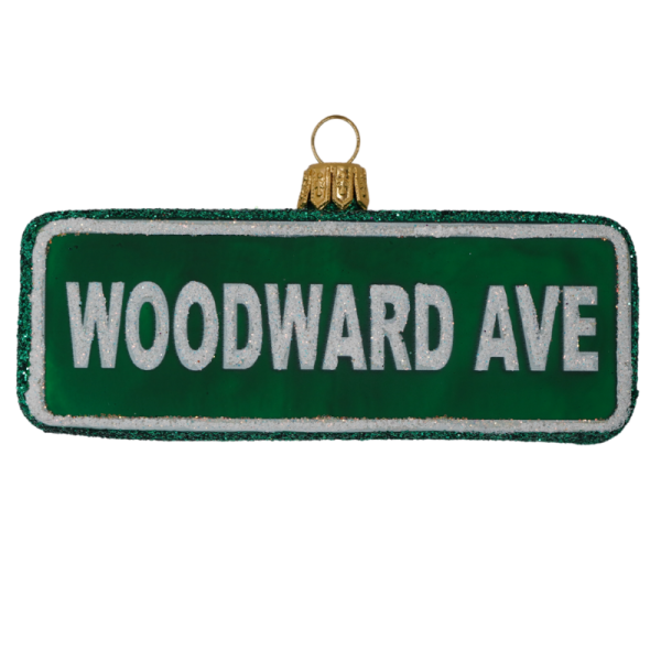 Woodward Avenue Sign Christmas Ornament