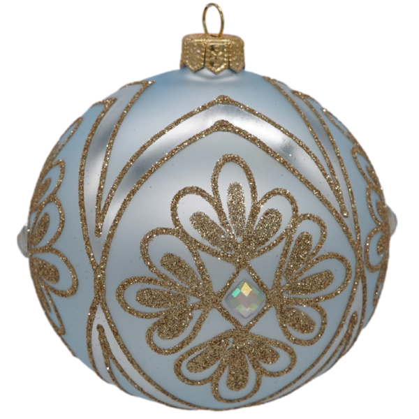 Blue and Gold Glitter Glitter Embellished Christmas Ornament