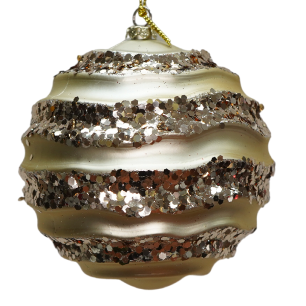 Champagne Wave Glitter Shatter Resistant Ornament