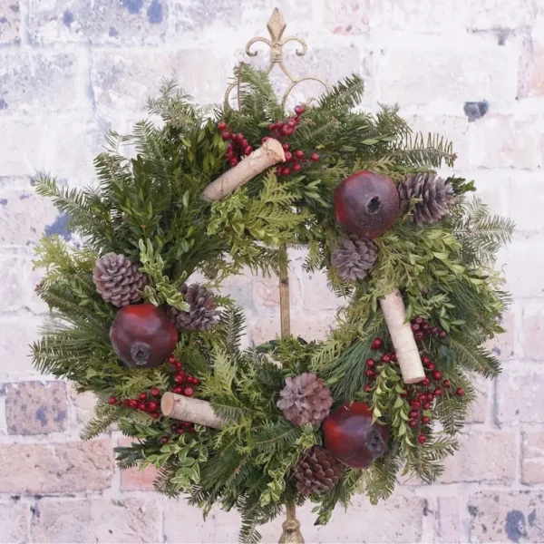 Frosted Pomegranate Fresh Wreath
