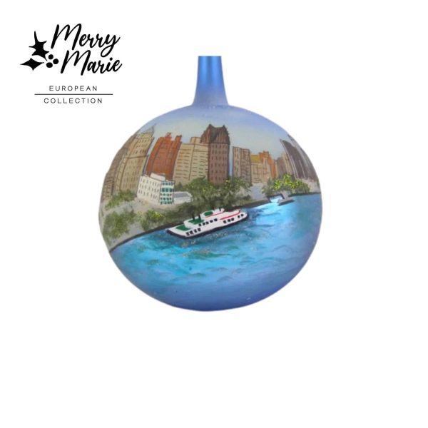 Detroit Riverfront Christmas Ornament