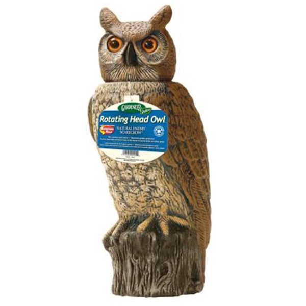 Owl Scarecrow with Rotating Head, Natural Predator, 18 inches tall