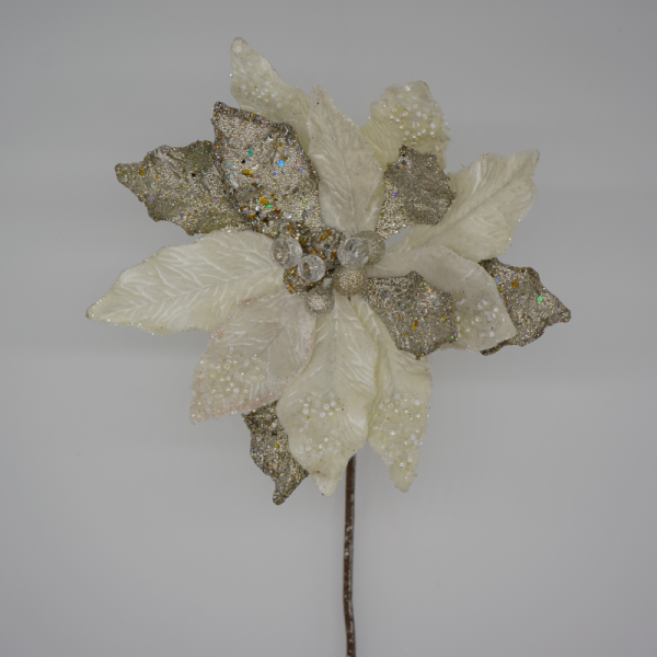 Ivory and Platinum Poinsettia