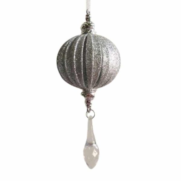 Glitter Cutout Ornament with Jewel Drop